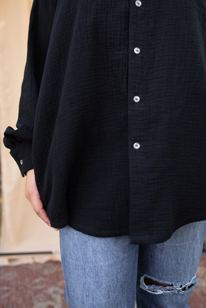 Long Sleeve Oversized Button-Down Shirt