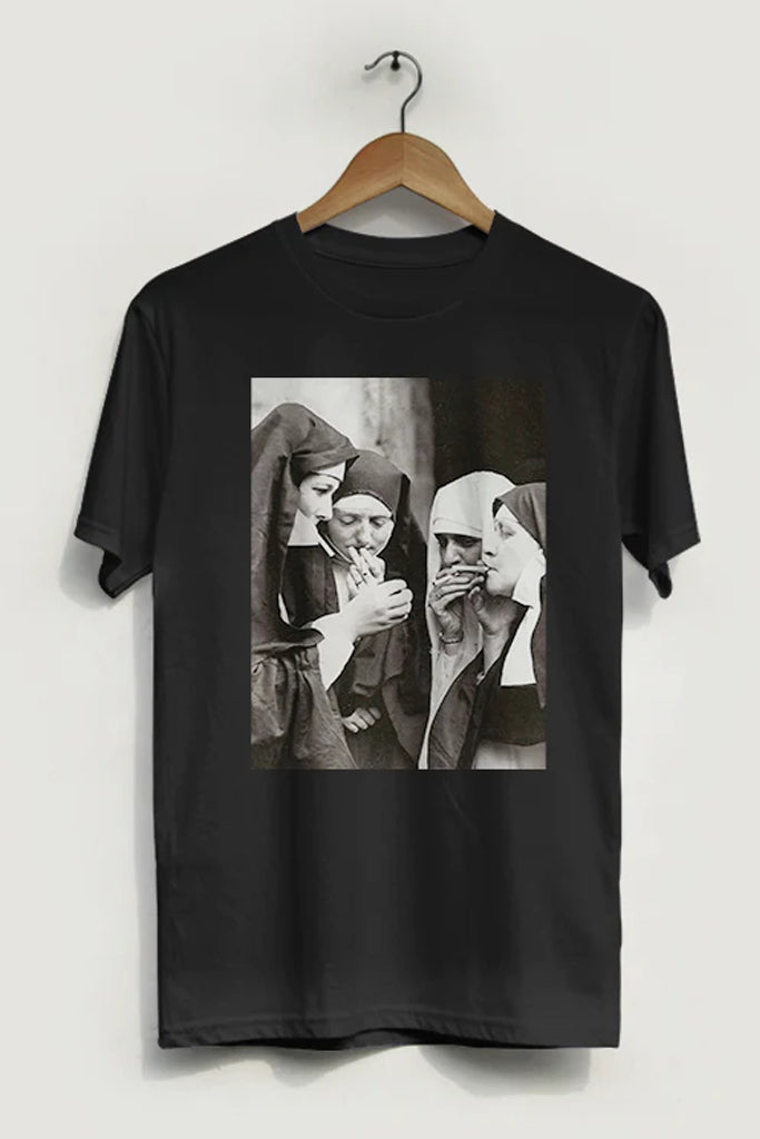 Smoking Nuns T-Shirt, Black